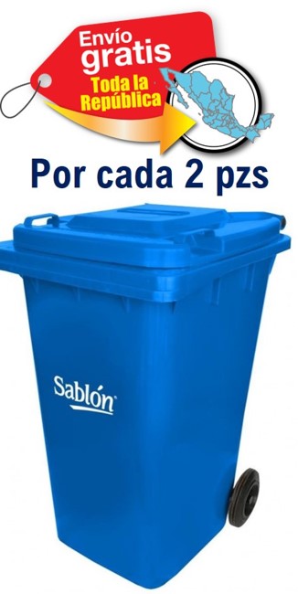 Bote de basura 2 ruedas 240 lts Sablón