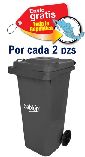 Bote de Basura 2 ruedas 120 lts Sablón