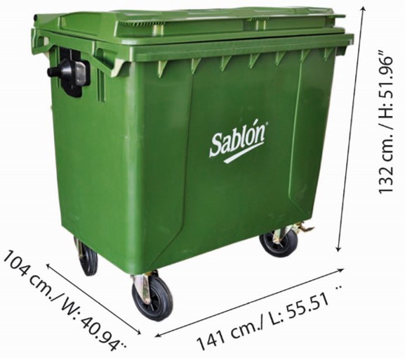 Contenedor de basura 1100lts Sablon
